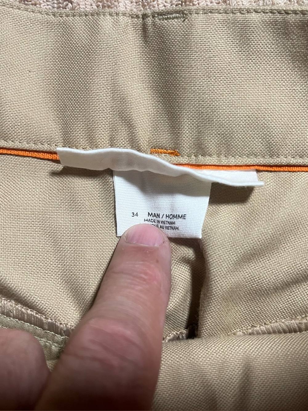Icebreaker Merino Blend Beige Shorts with Orange Piping, Measure 32” - Picture 3 of 12